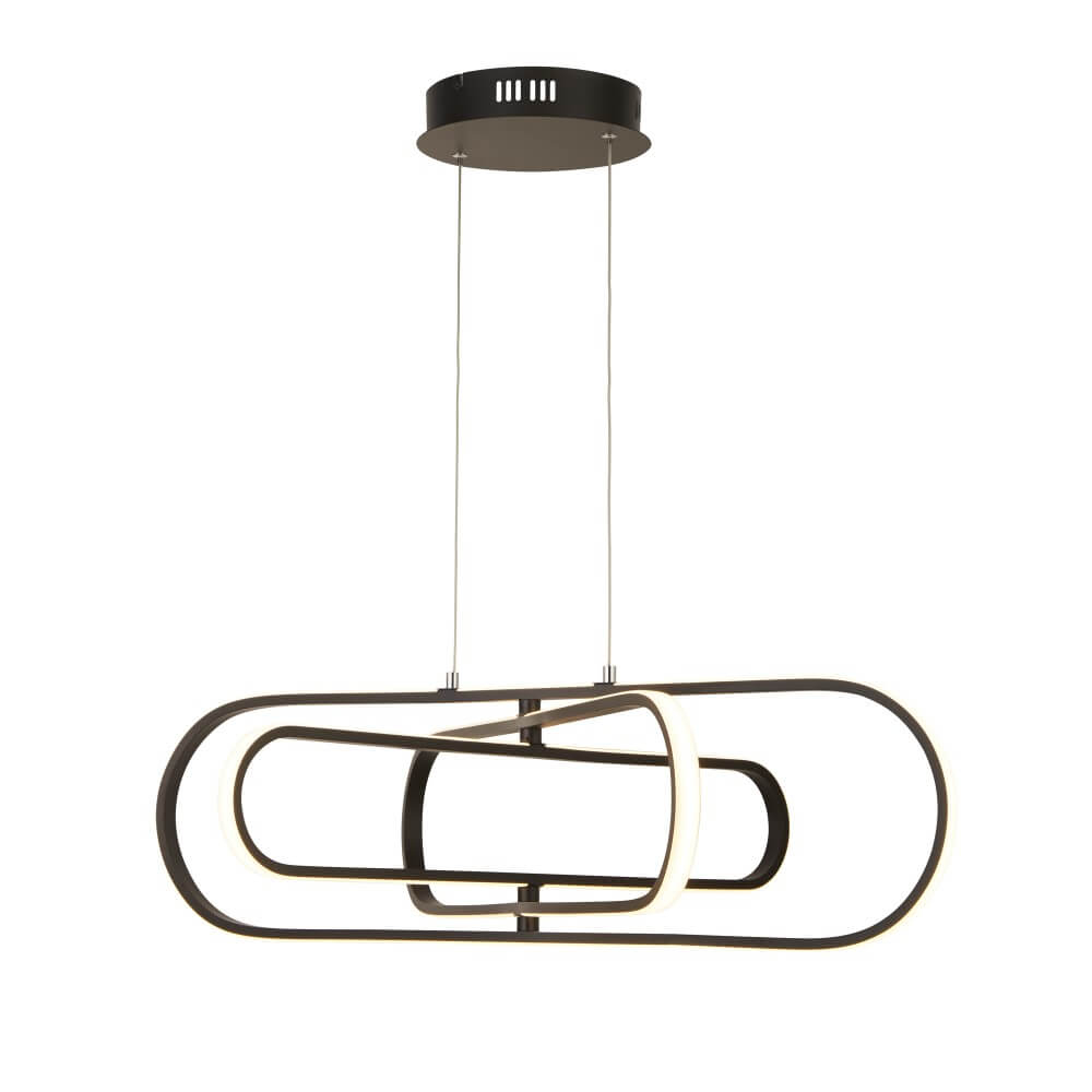 Searchlight Strakke zwarte hanglamp Clip - 61775BK