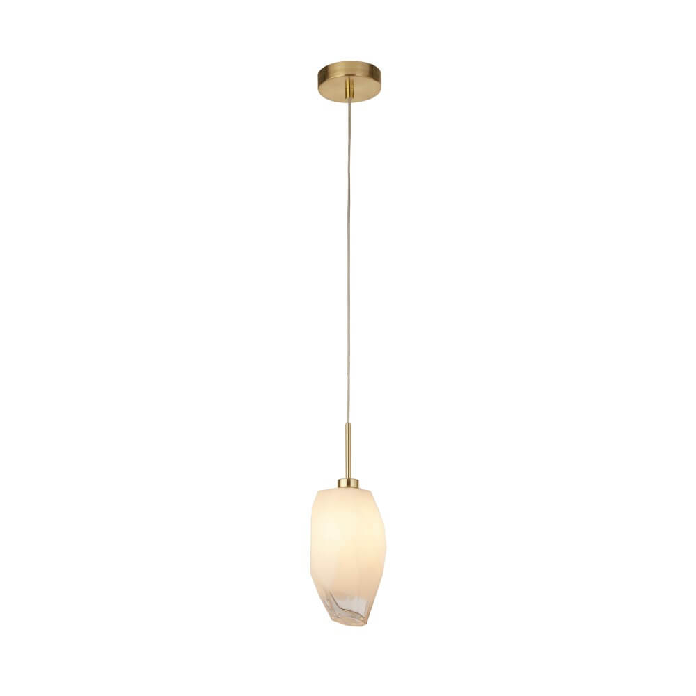 Searchlight 1-lichts hanglampRocky met wit glas - 23141-1SB afbeelding