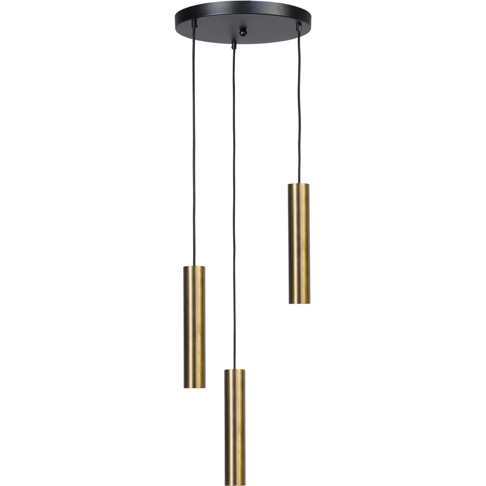 Masterlight Hanglamp Run Ø35 ronde plaat - 3x GU10 - antiek koper - 2382-05-10-35-3