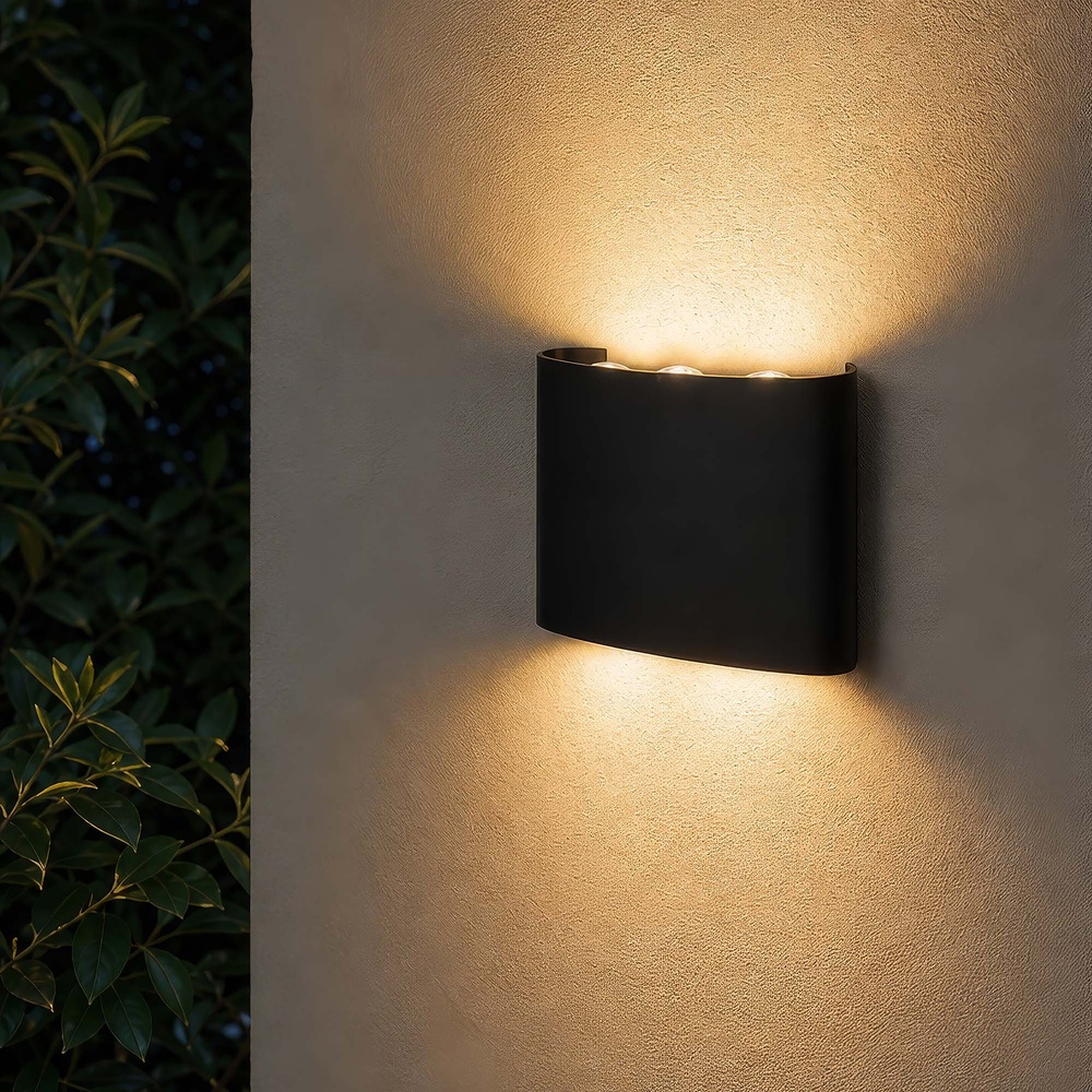 Design wandlamp Menton 17cm zwart Searchlight 5,05342E+12