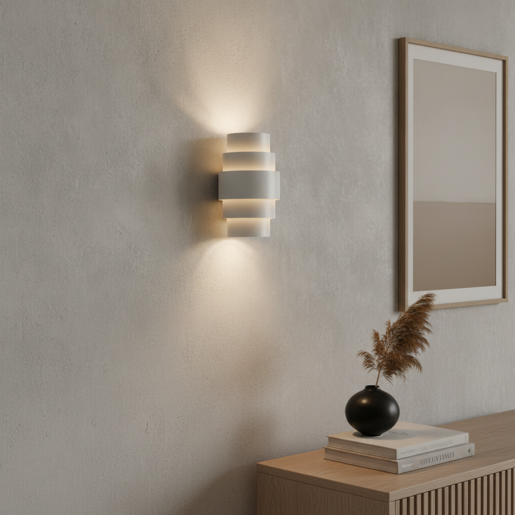 Artdelight Design wandlamp Rolls wit met gouden binnenkant - WL ROLLS WI-GO