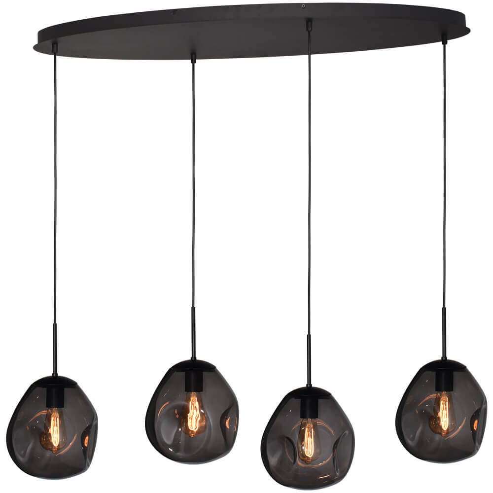 Masterlight Hanglamp Lava Oval 4x smoke glas Ø 24cm - 2764-05-100-40-40561