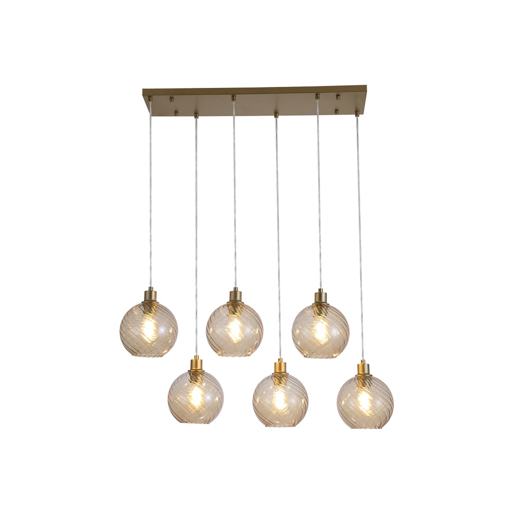 Searchlight Hanglamp Radiance 6-lichts goud - 44520-6CP
