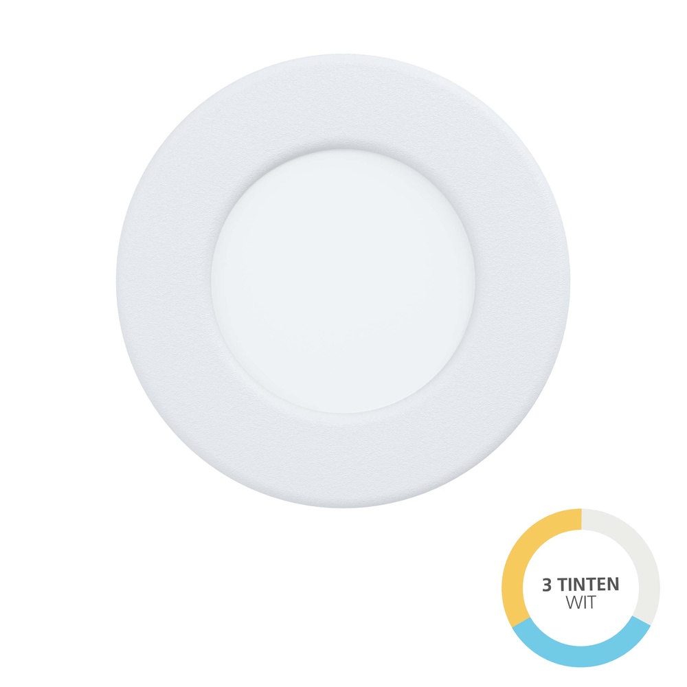 Eglo IP44 inbouwspot Fueva 6 rond - wit - Ø 8,8cm - 901416