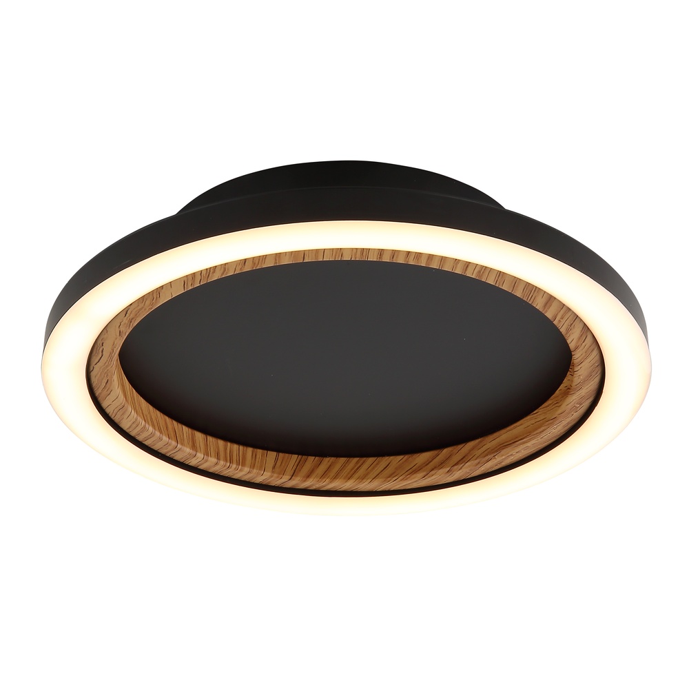 Globo Plafondlamp Dakari I enkele ring zwart - 67356D