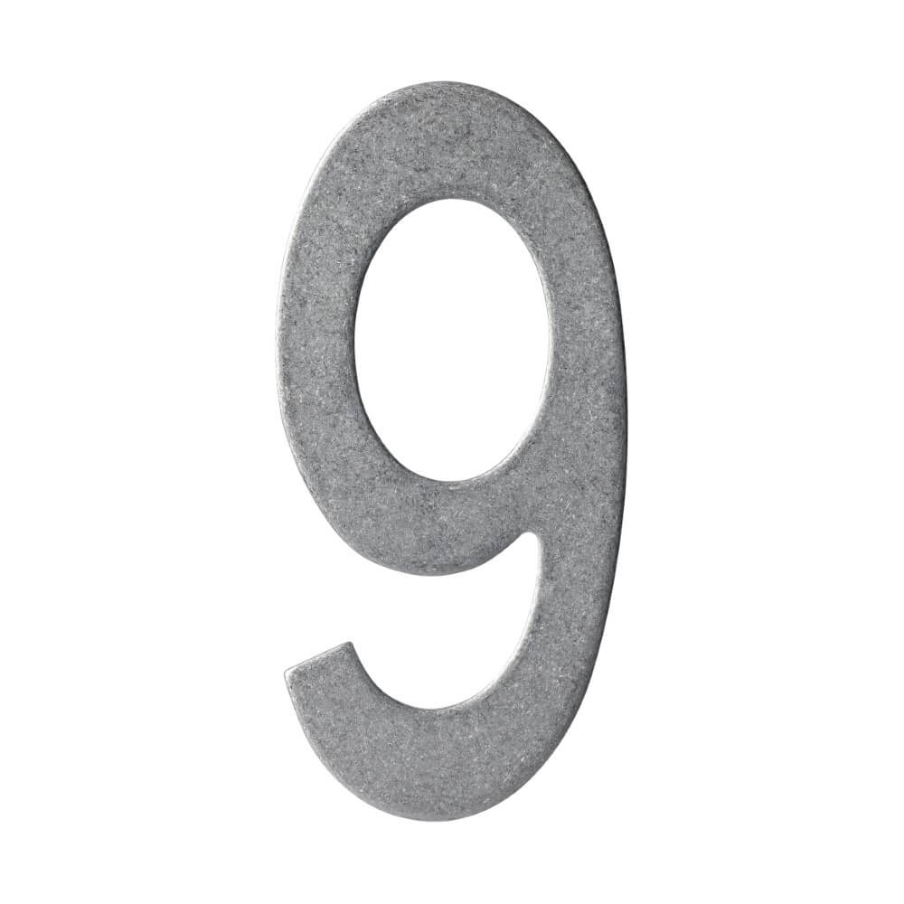 Intersteel Huisnummer 9Numbra 15cm RVS getrommeld - 0034.402049