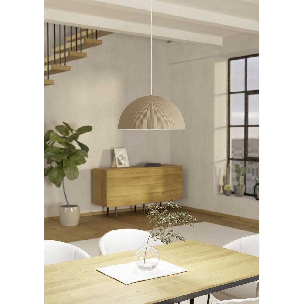Design hanglamp Gaetano 2 zand bruin met wit Ø 40cm Eglo 9008606391608
