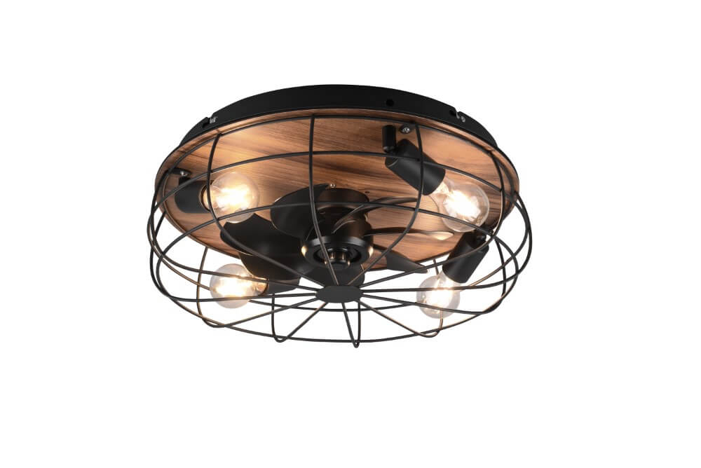 Trio PlafondventilatorTrondheim zwart met hout - R61105032