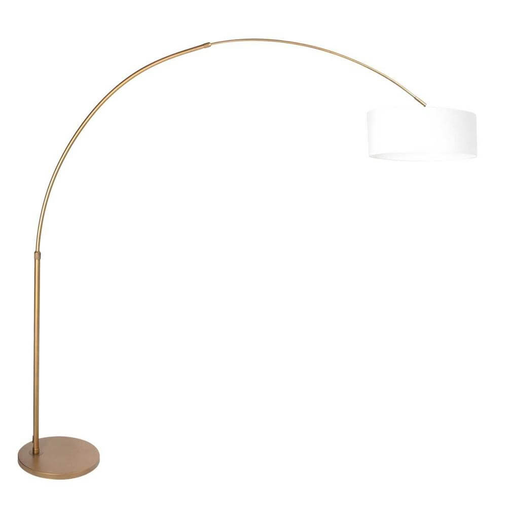 Steinhauer BooglampSparkled Light brons met grof witte kap Ø 45cm - 4304BR