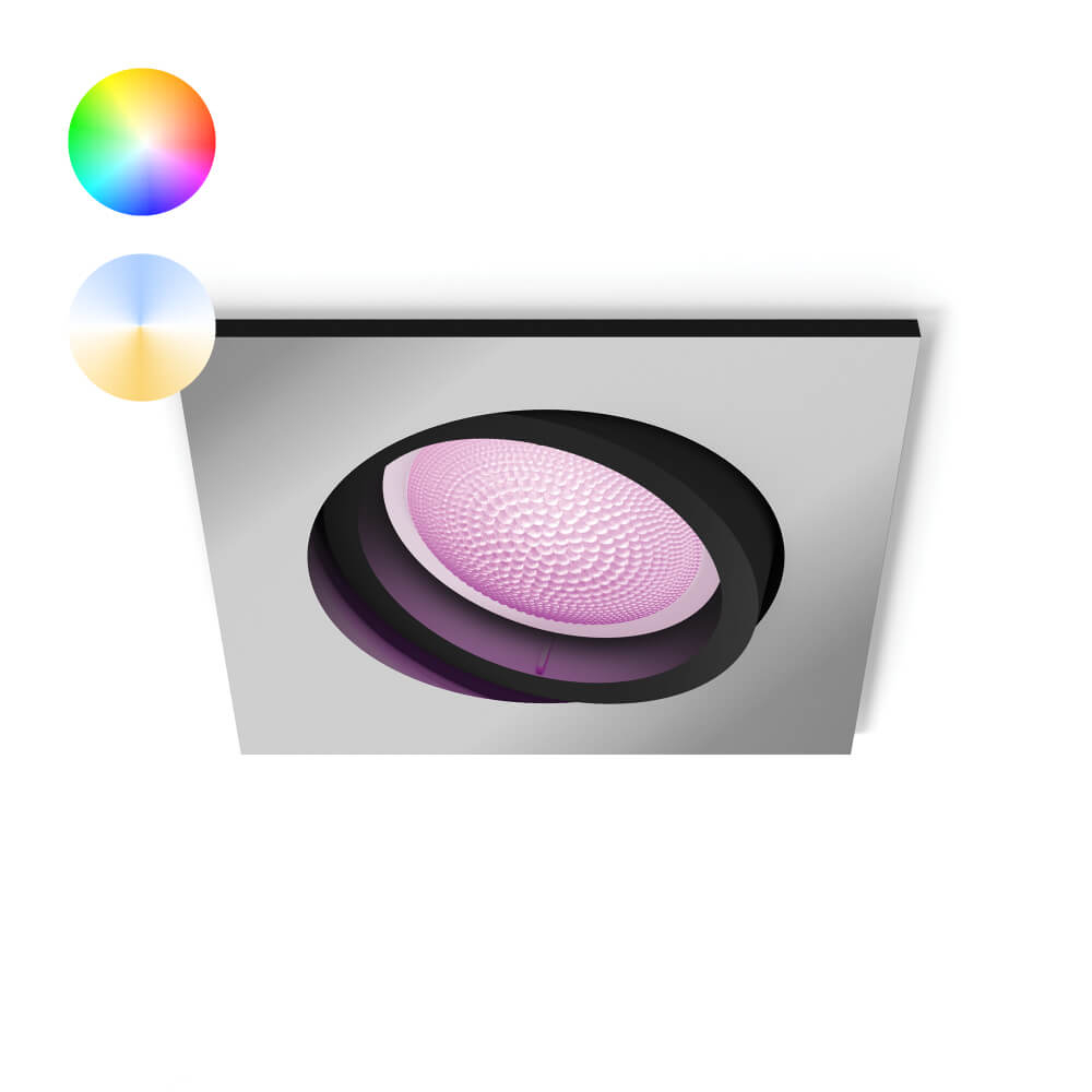 Philips Vierkante inbouwspot Hue Centura - White and Color richtbaar zilvergrijs - 929003809801