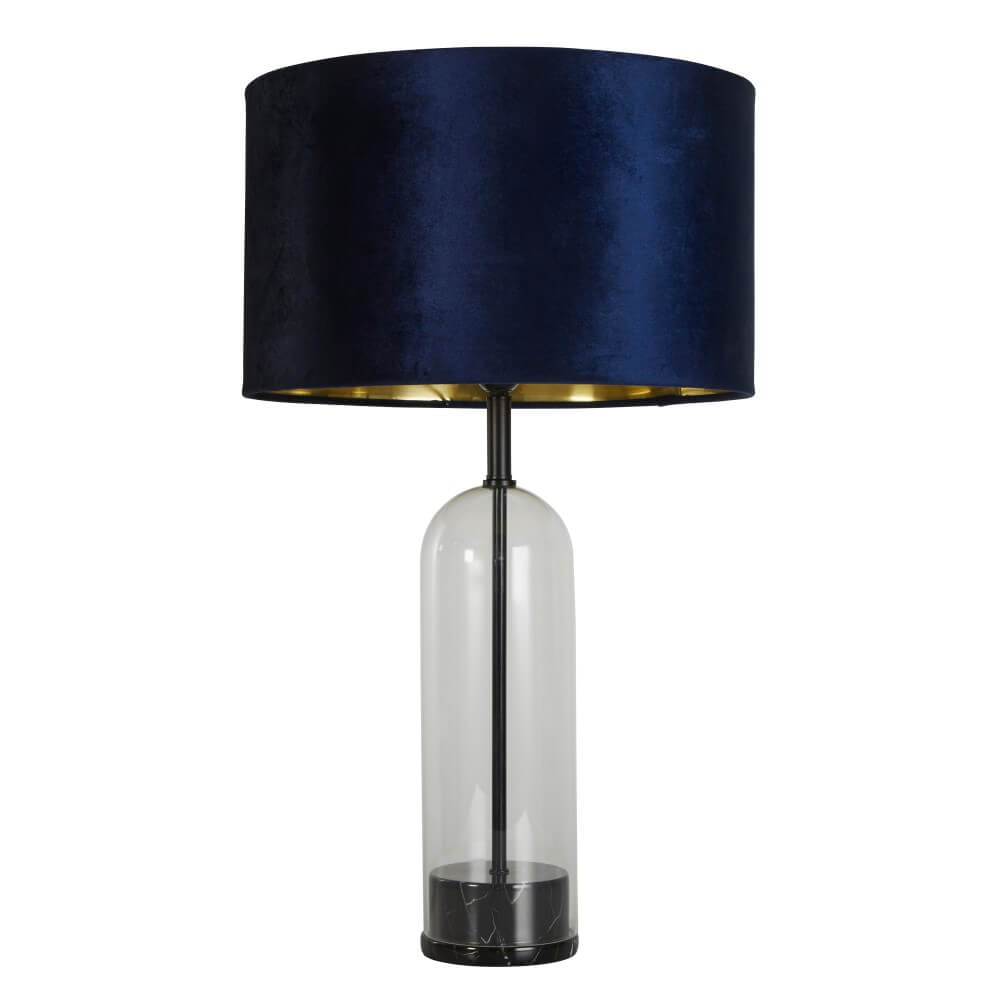 Searchlight Unieke tafellampOxford met donkerblauwe kap - EU81711AZ