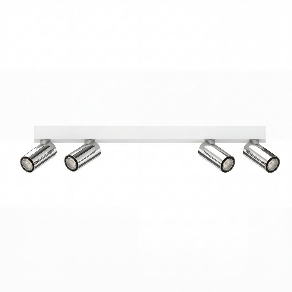 Lyora 4-lichts opbouwspot Tevo Mini wit met chroom - V105140SWC