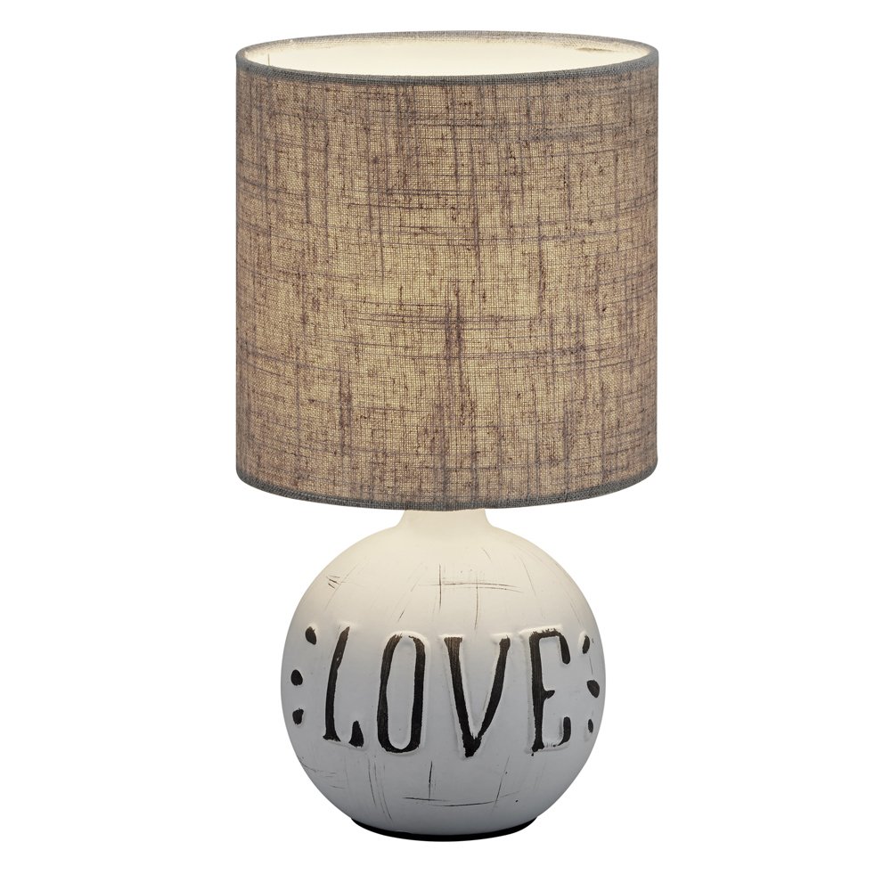 Trio Landelijke schemerlampEsna Love 16cm grijs - R50661025