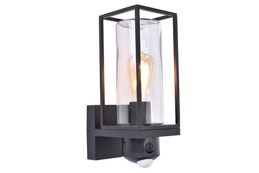 Lutec Wandlamp Flair zwart met camera - 5288811012