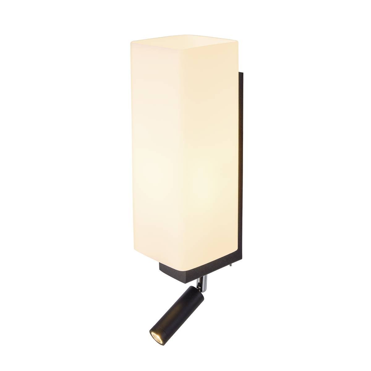 SLV Slaapkamer wandlamp Quadrass zwart - 1003428