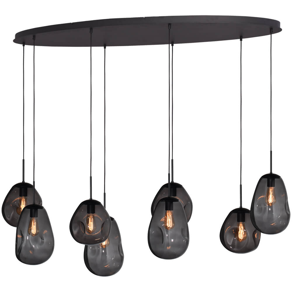 Masterlight Hanglamp Lava Oval 8x smoke glas - 2764-05-160-60-80522