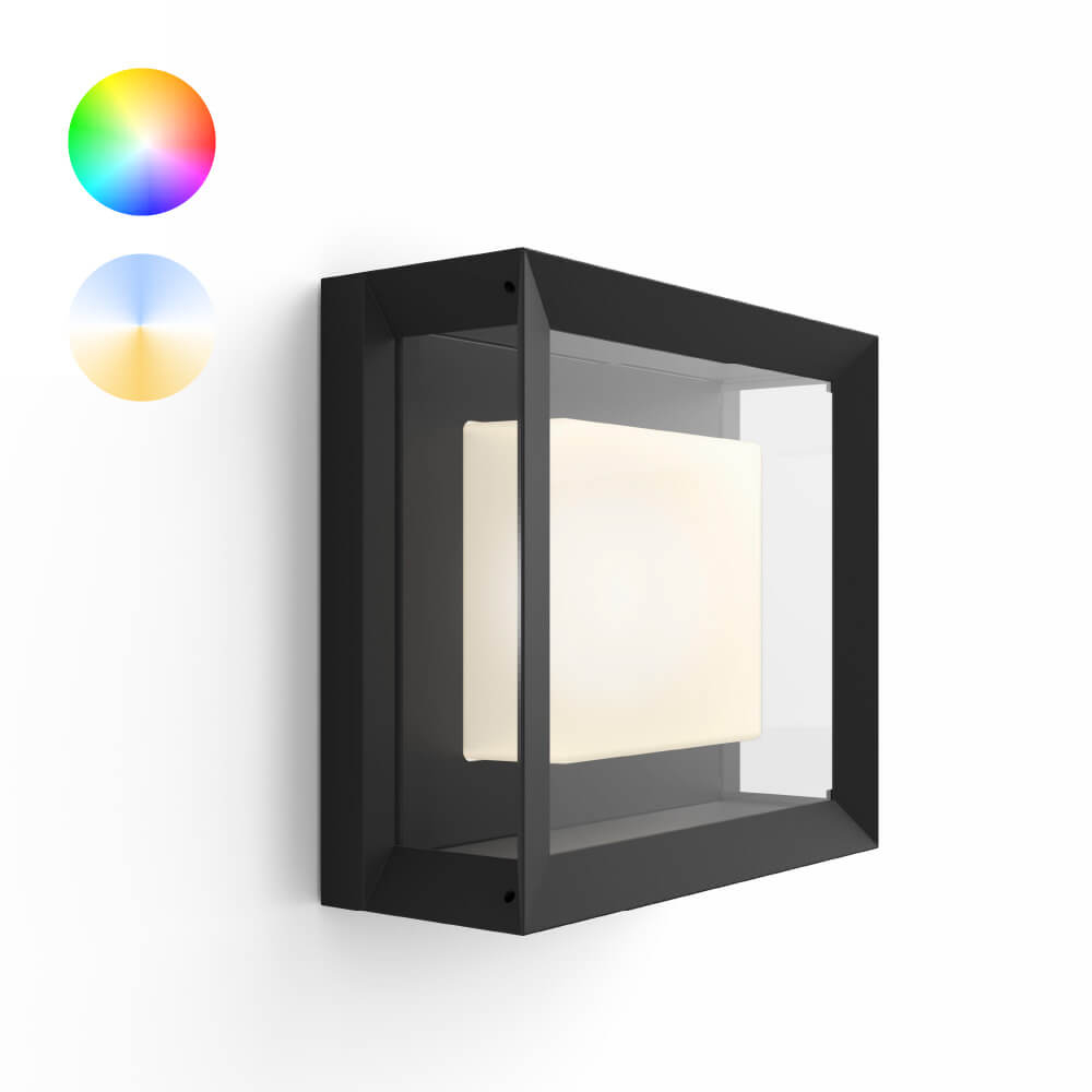 Philips Wandlamp vierkantHue Econic Vitrine zwart - 1743830P7