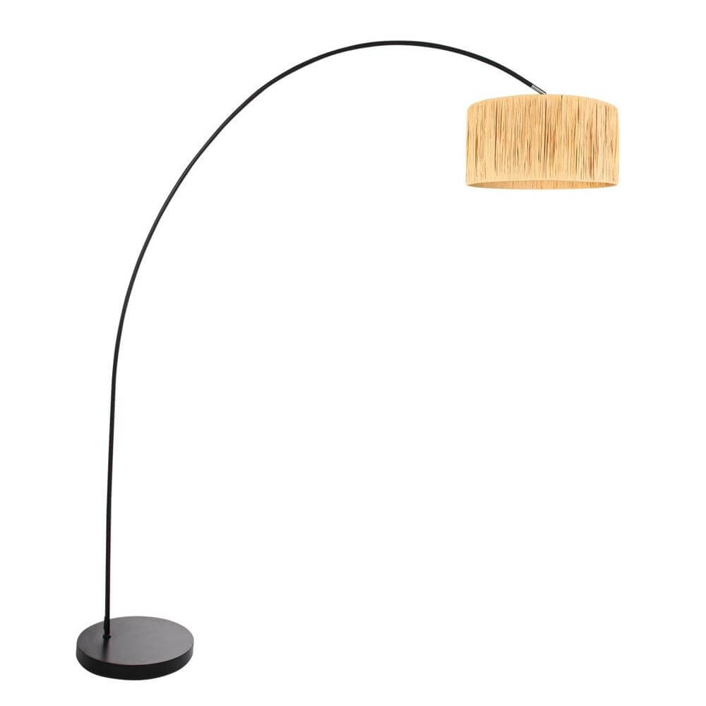 Steinhauer BooglampSolva zwart met strokleurige kap - 3740ZW