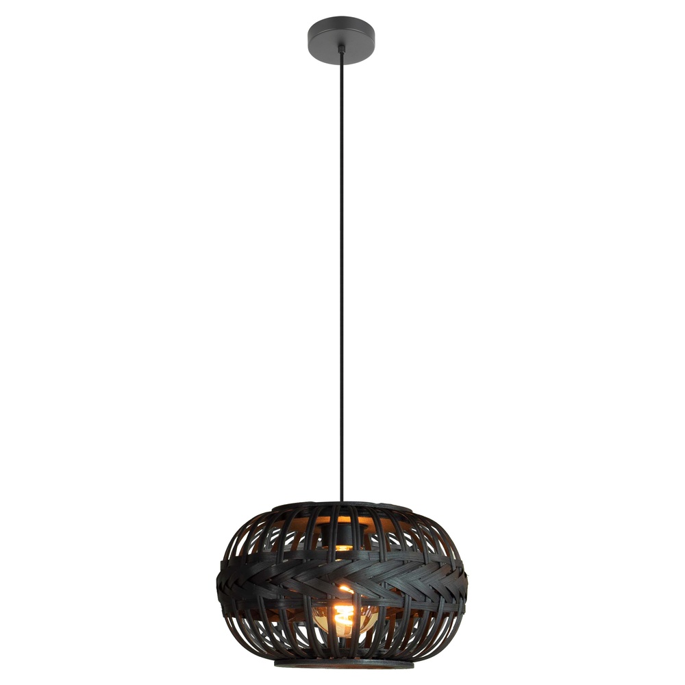 Eglo Zwart hanglamp Towcester Ø 38cm - hout - 43913