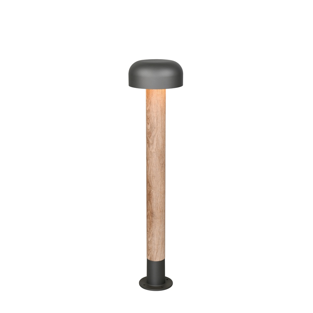 Trio Tuinlamp Fraser grijs met hout 84,5cm - 462560135