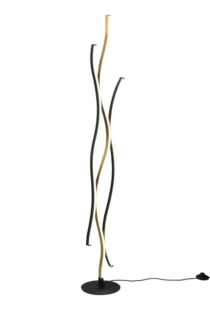 Trio VloerlampBlaze zwart met goud - 441210308