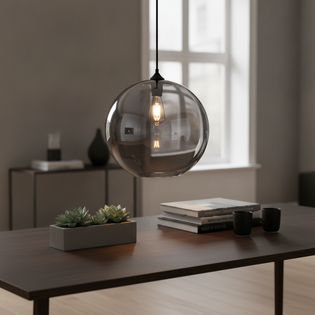 Artdelight Ø 40cm hanglamp Marino-40 met titan glas - HL MARINO-40