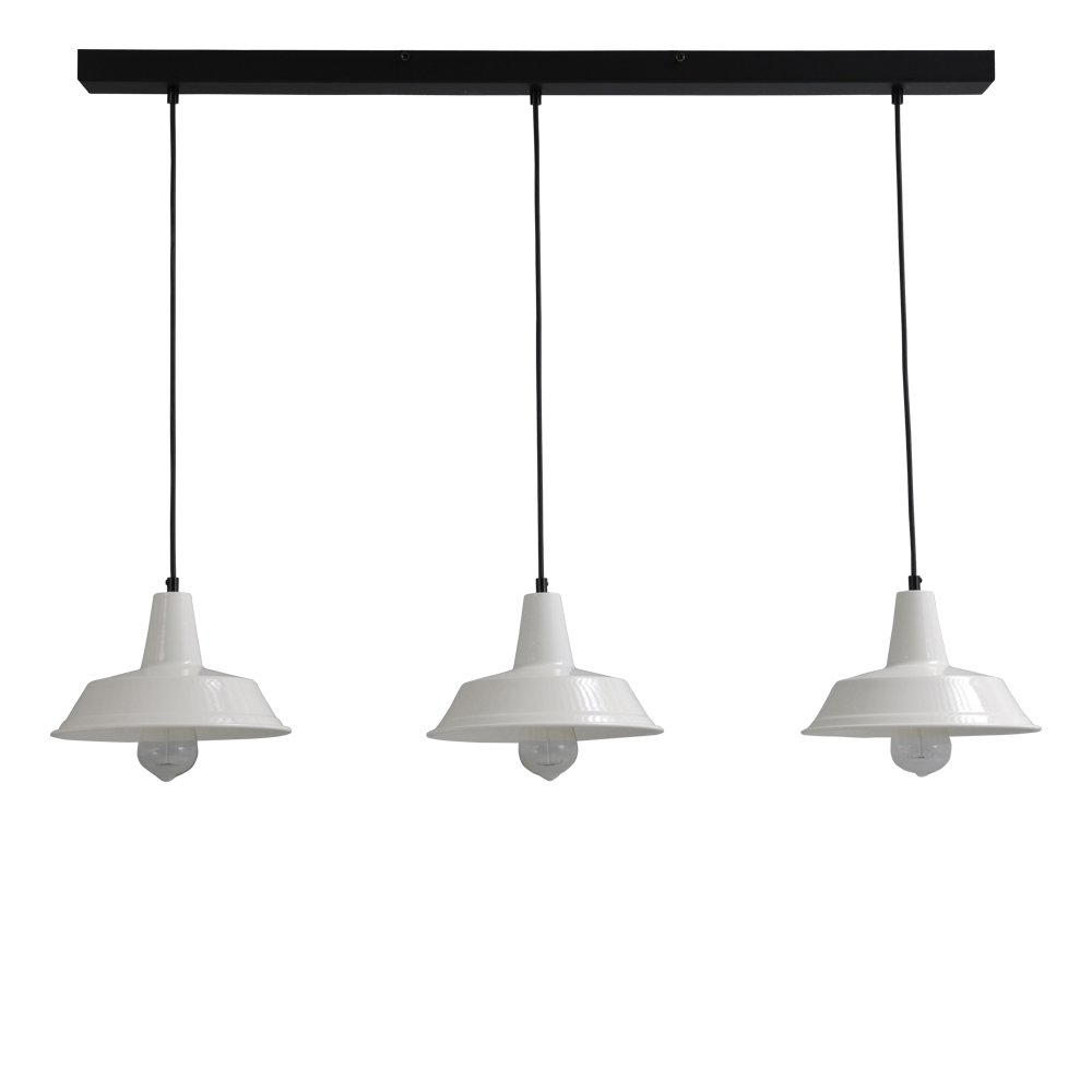 Masterlight Witte vintage eetkamer lamp Industria 3x25 3-lichts met zwart - 2545-06-06-S-100-3
