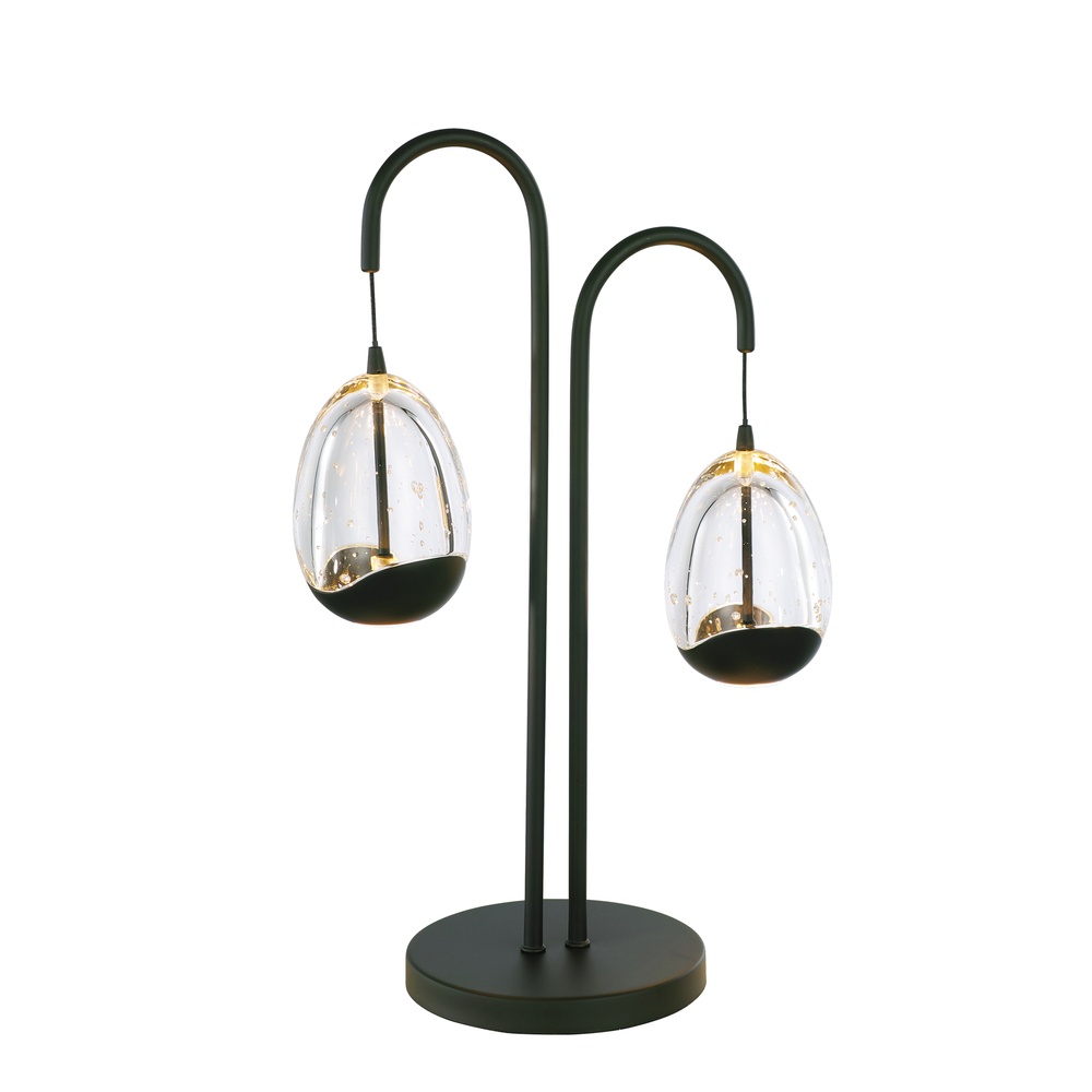 Highlight Tafellamp Clear Egg zwart 2-lichts - T1456.20