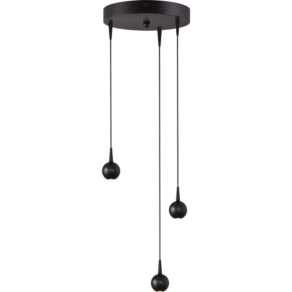 Masterlight 3-lichts hanglamp Talana zwart Ø 17cm DTW - 2412-05-05-17-3