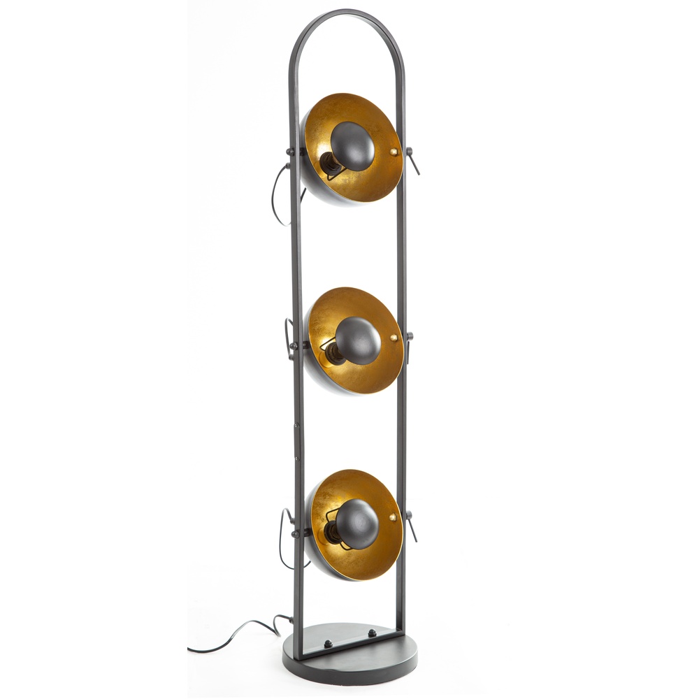 Globo Vloerlamp Ole zwart met goud - 46150345X
