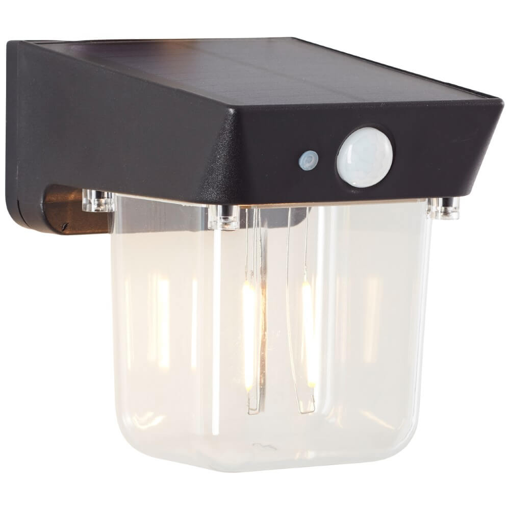 Brilliant Zwarte wandlampParson transparant glas - G40435/06