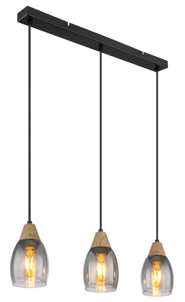 Globo 3-lichts hanglampReid smoke glas - 15706-3H
