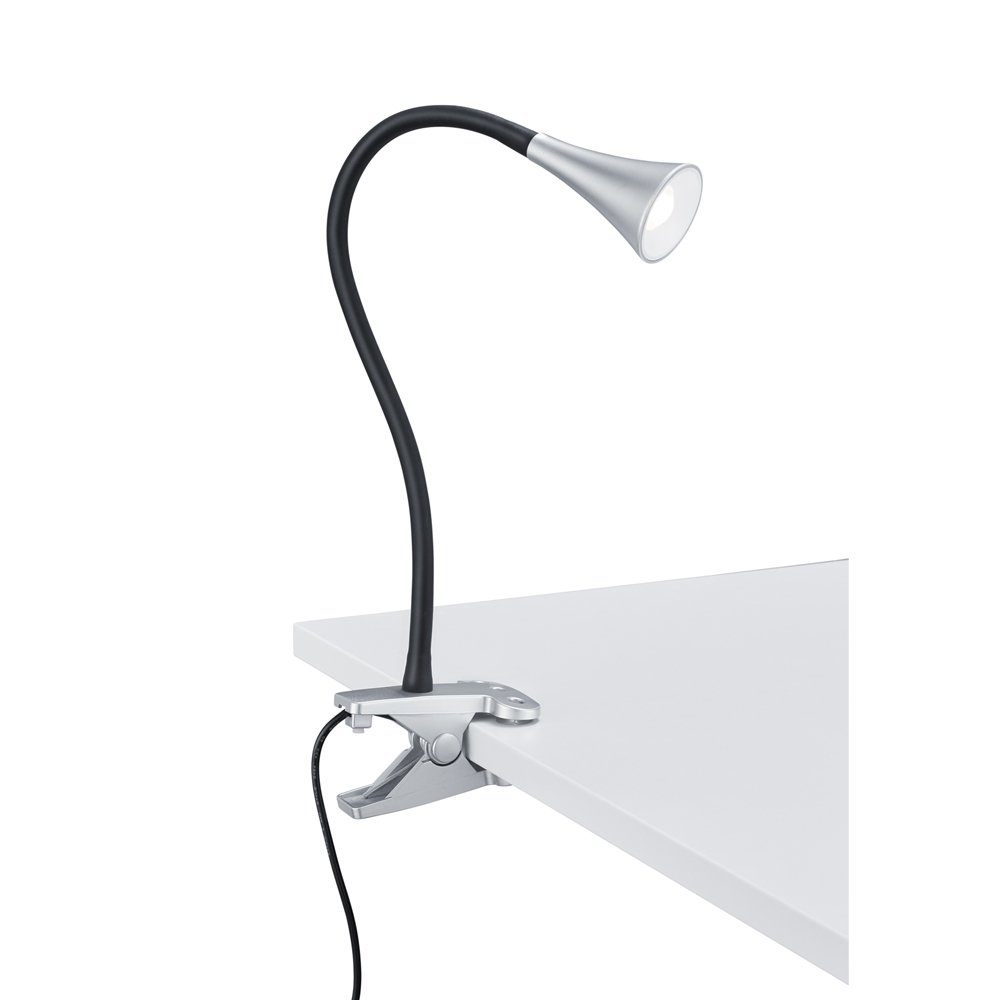 Trio Klemlamp Viper grijs met zwart - R22398187