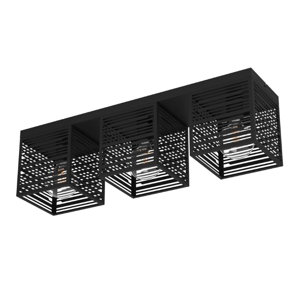 Eglo Plafondlamp Piedritas zwart - 3x E27 - 900357