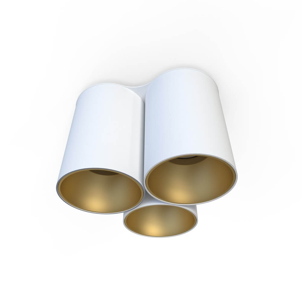 Lyora 3-lichts plafondlampEye Tone wit met goud - 7666