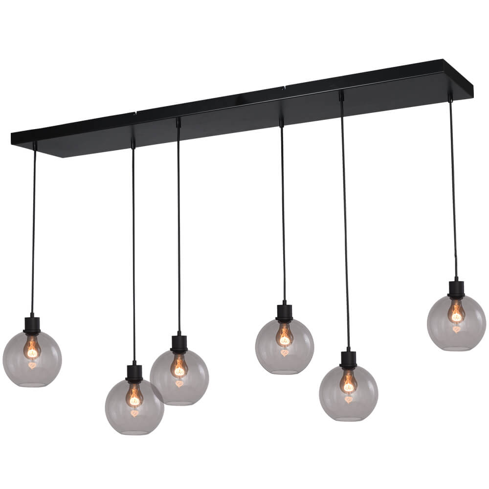 Masterlight Hanglamp Lazise 6x Ø 20cm zwart - 2641-05-05-130-25-620