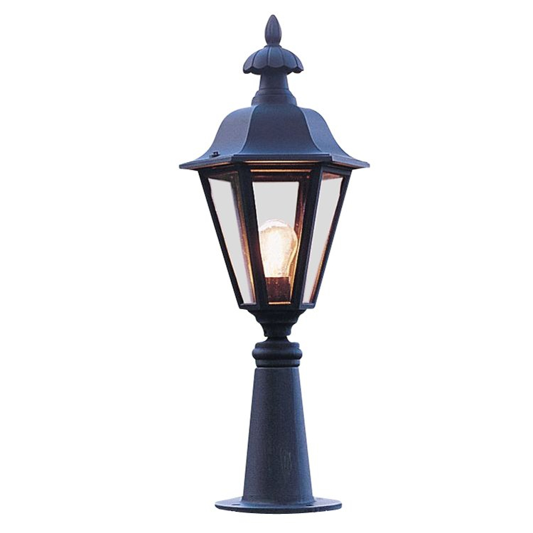 KonstSmide Klassieke sokkellamp Pallas 41cm mat zwart - 478-750
