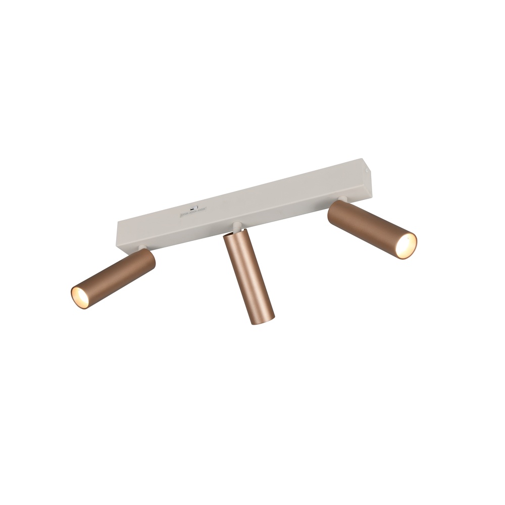 Trio 3-lichts opbouwspotAmbala mokka bruin - 849210365