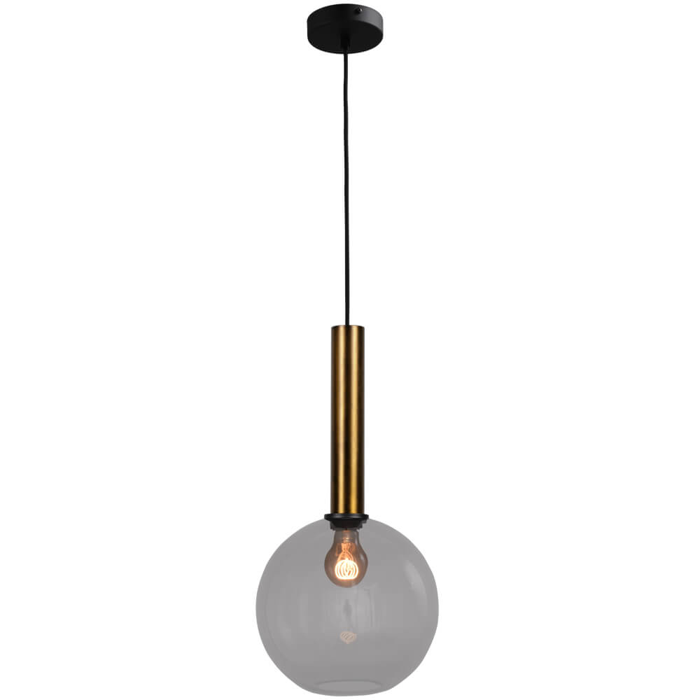 Masterlight Hanglamp Ø 25cmBella 2 Antiek messing met smoke glas - 2980-10-05-25