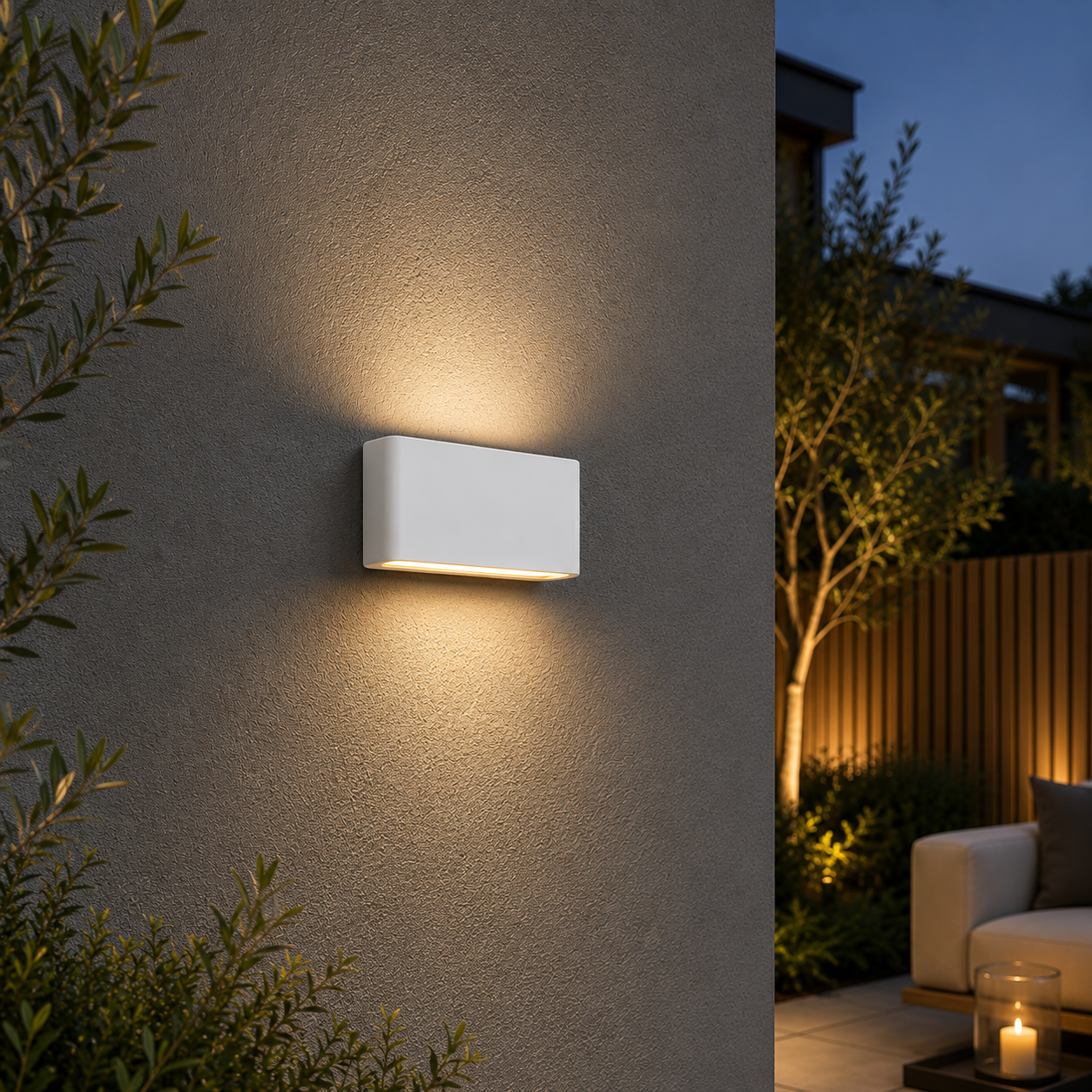 Artdelight Buitenlamp up downBox 17cm - wit - WL BOX 2