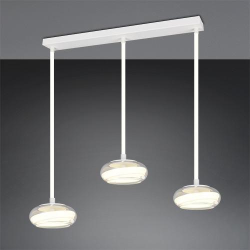Trio 3-lichts design hanglamp Tarsia wit - 337810331