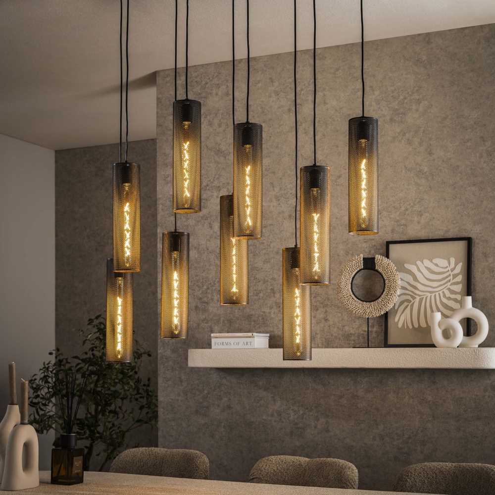 Lyora Tube hanglamp Tube 9-lichts - artic zwart - 7385/77