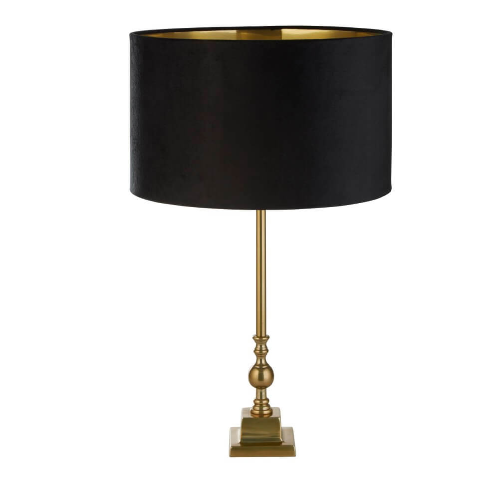 Searchlight Gouden tafellampWhitby met zwarte kap - EU81214BK