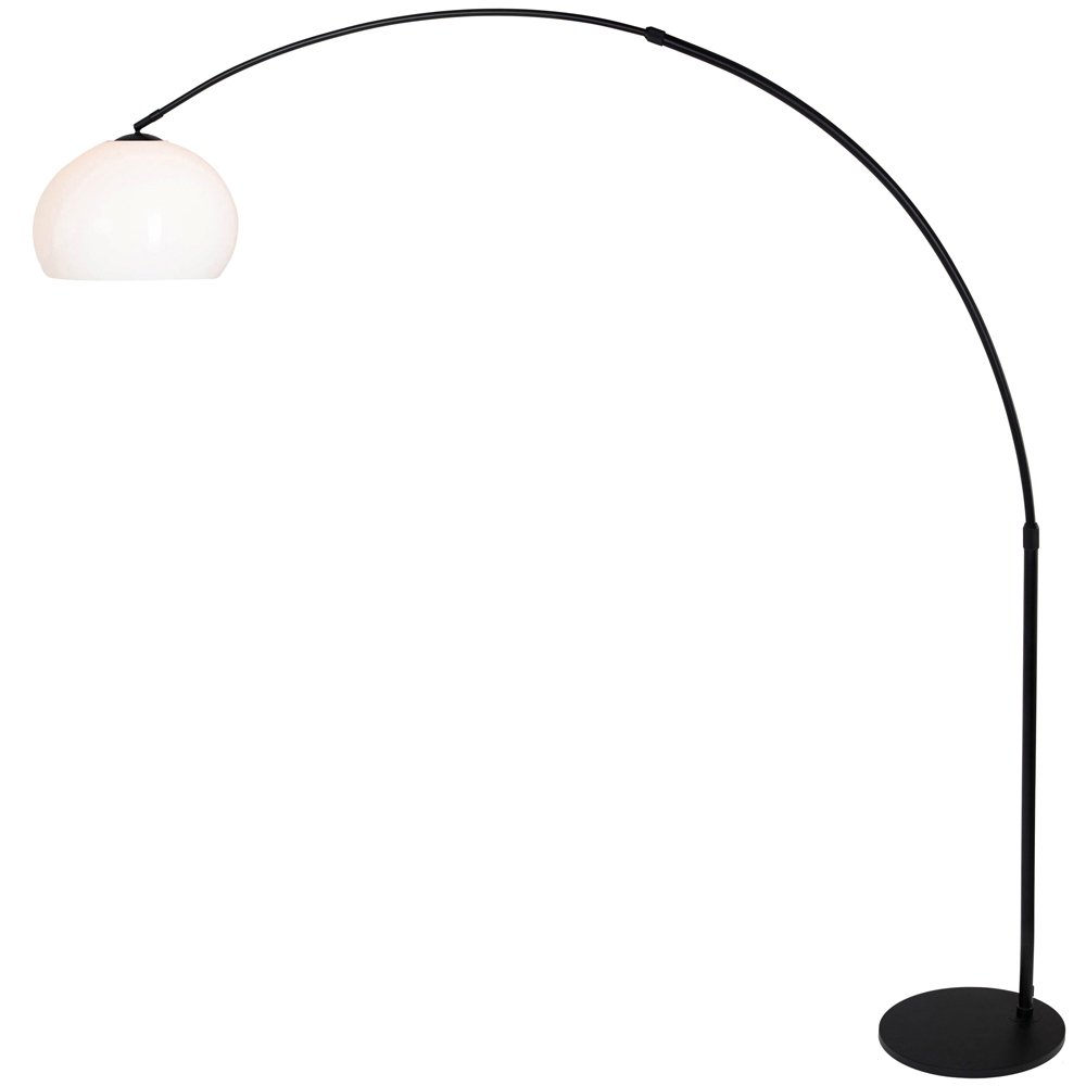 Steinhauer BooglampStresa zwart met witte lampenkap - 9831ZW afbeelding