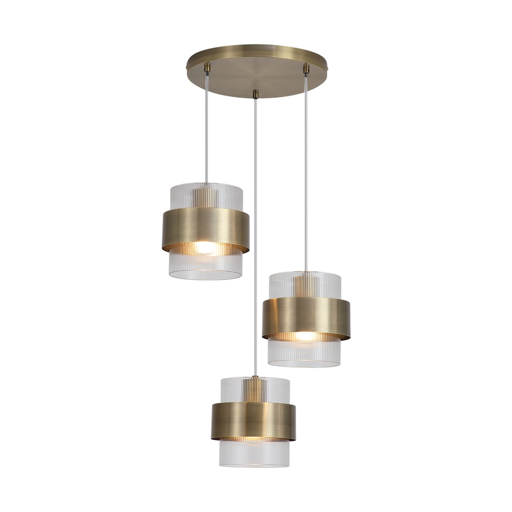 Hanglamp Royal 3-lichts antiek messing