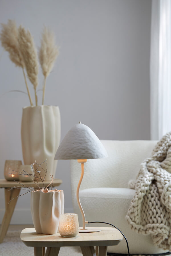 Light & Living Tafellamp Elimo Ø 25cm x 50cm wit - 1884443