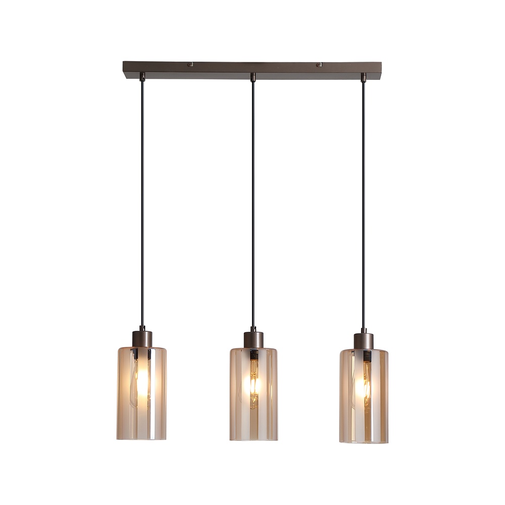 Design hanglamp Kent 3-lichts brons recht