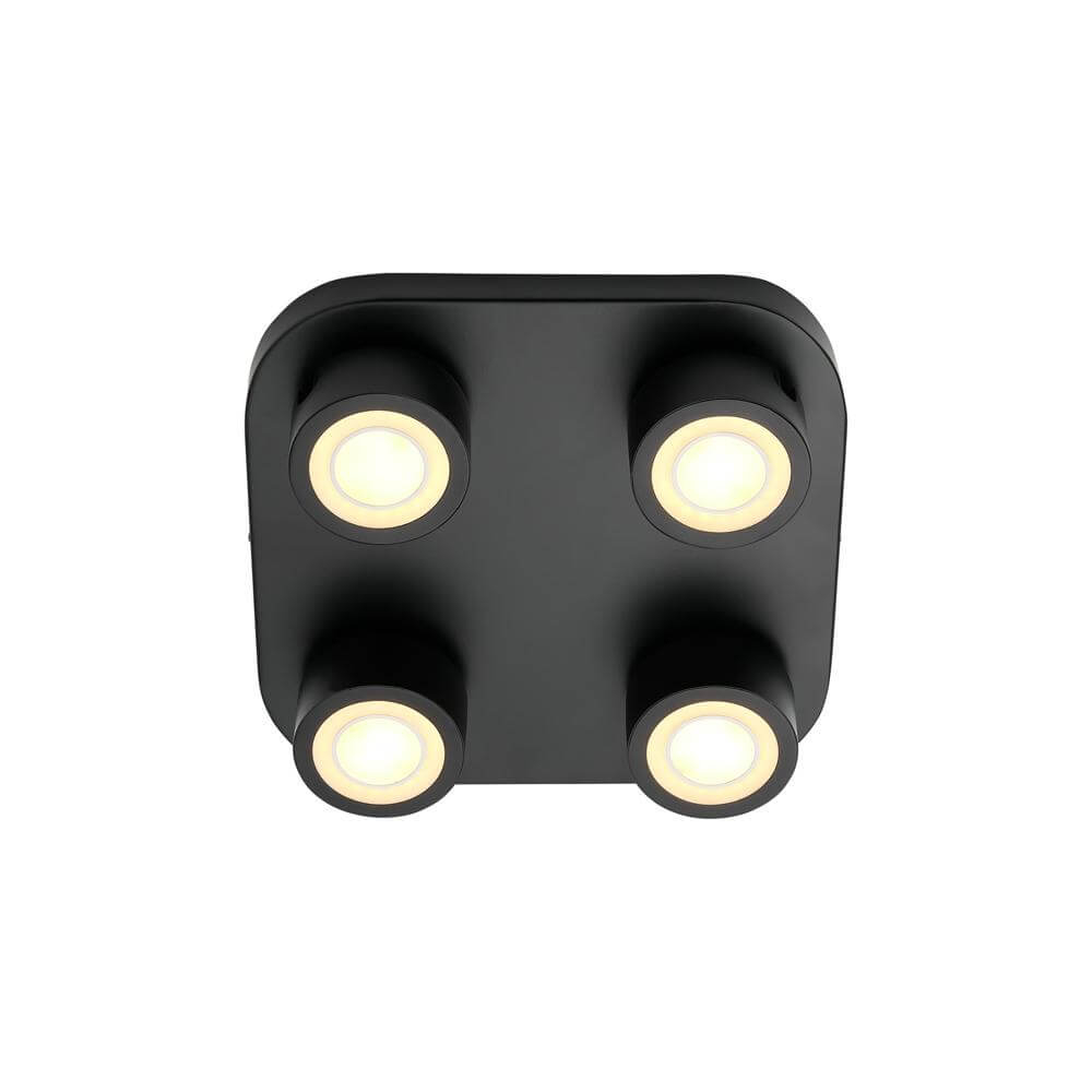 Nordlux 4-lichts plafondlampClyde zwart design - 2412256003