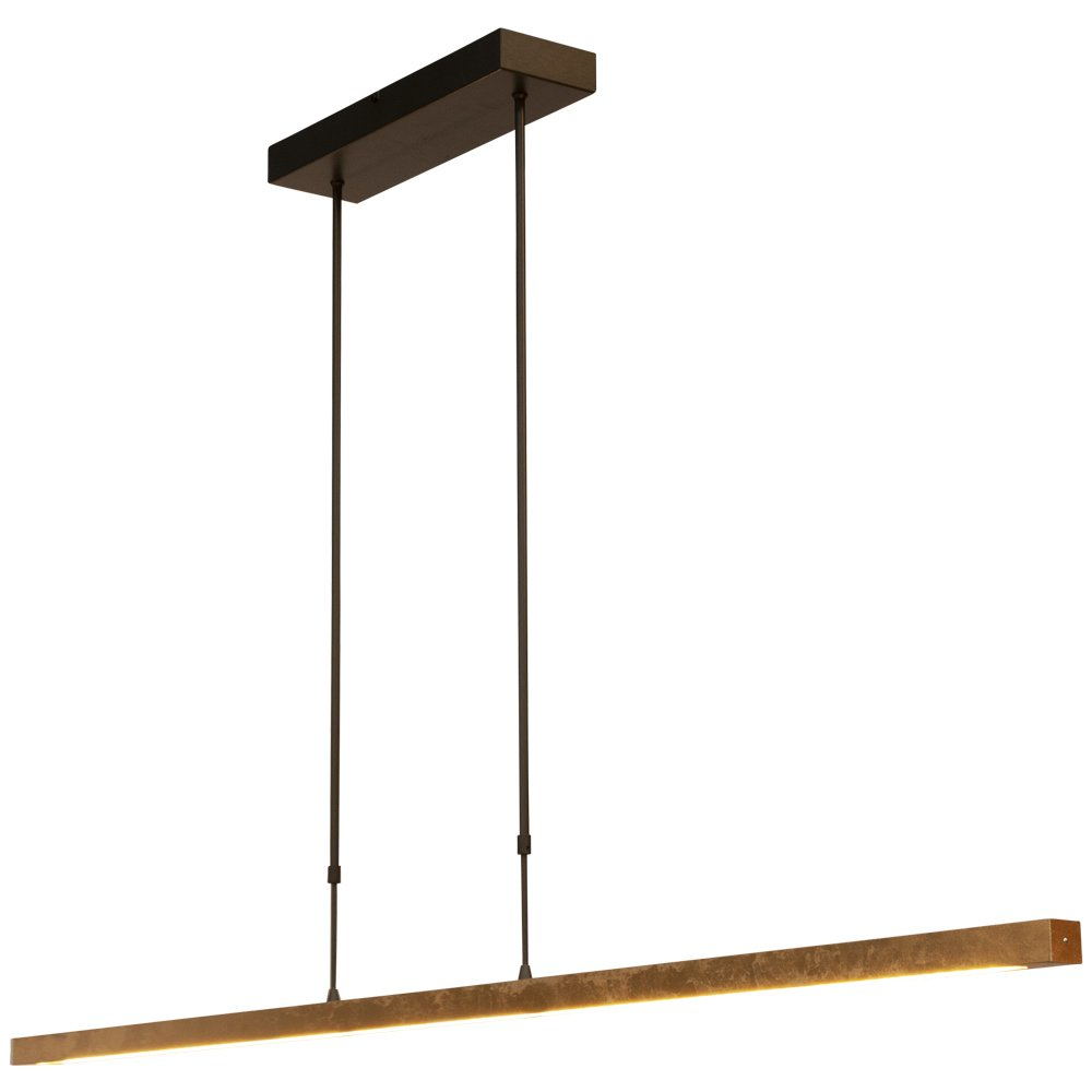 Masterlight Zwarte hanglamp Real 3 160cm met goud - 2977-GL-S-P-DW