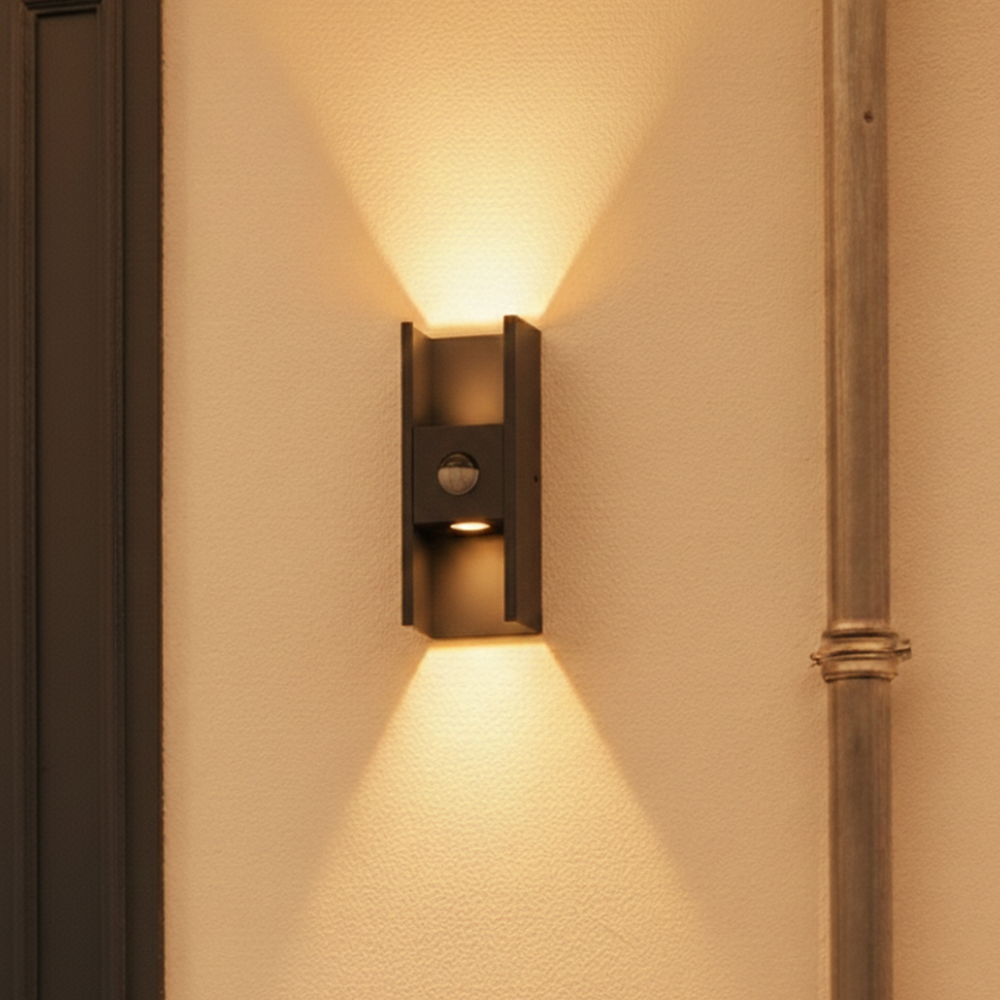 SLV WandspotFlatt zwart met sensor - 1010108